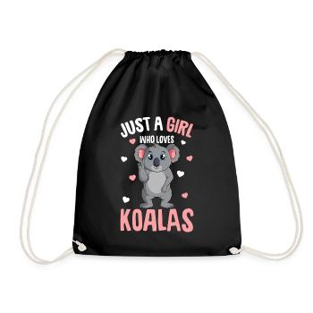 Koala Girl - Drawstring Bag - black - Front