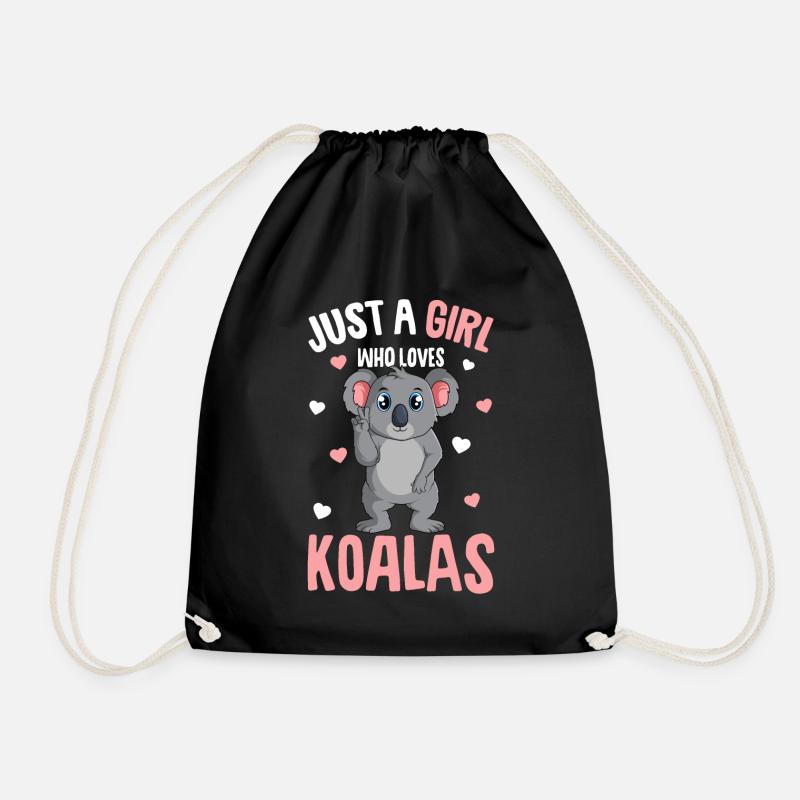 Koala Mädchen - Turnbeutel - Schwarz