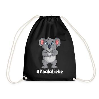 Koala Liebe Koalabär Mädchen Damen Kinder - Turnbeutel - Schwarz - Vorne