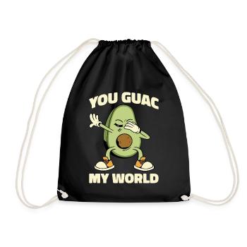 You Guac My World Avocado Geschenk - Turnbeutel - Schwarz - Vorne