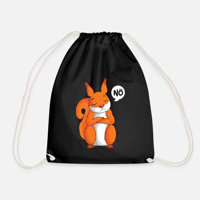Eichhörnchen Nö Kinder Mädchen Damen - Turnbeutel - Schwarz