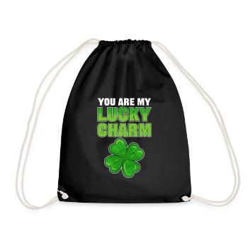 You Are My Lucky Charm St. Patrick's Day Shamrock - Drawstring Bag - black - Front