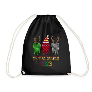 Dental Squad 2023 Christmas , Dentist Christmas , - Drawstring Bag - black - Front