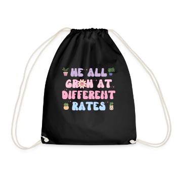 We All Grow At Different Rates Sped Teacher, - Drawstring Bag - black - Front