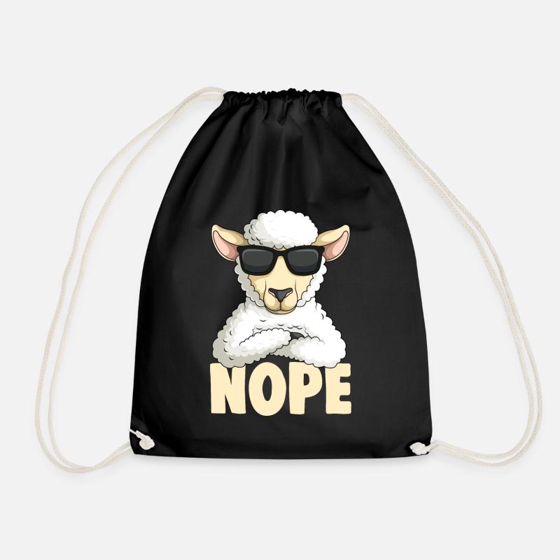 Schaf Nope Schafe - Turnbeutel - Schwarz