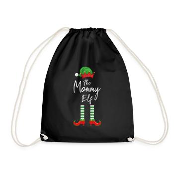 Mama Elf Für Weihnachten - Turnbeutel - Schwarz - Vorne