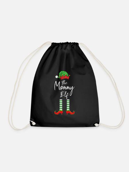 Mama Elf Für Weihnachten - Turnbeutel - Schwarz