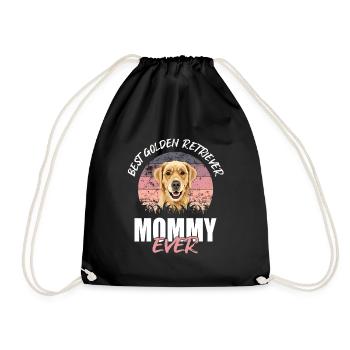 Beautiful design for a dog mom - Drawstring Bag - black - Front
