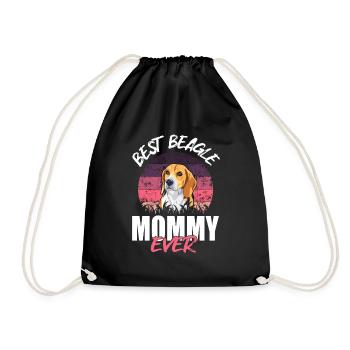 Beste Beagle Mama aller Zeiten - Turnbeutel - Schwarz - Vorne