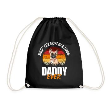 French Bulldog - Drawstring Bag - black - Front