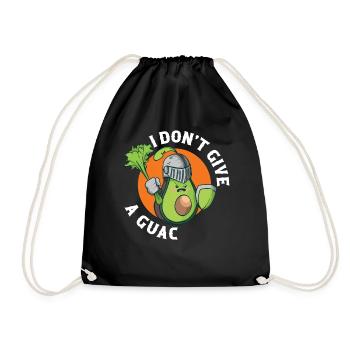 I Dont Give A Guac Vegan Geschenk - Turnbeutel - Schwarz - Vorne