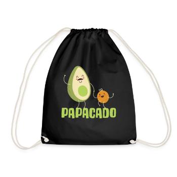 Papacado Avocado Geschenk - Turnbeutel - Schwarz - Vorne