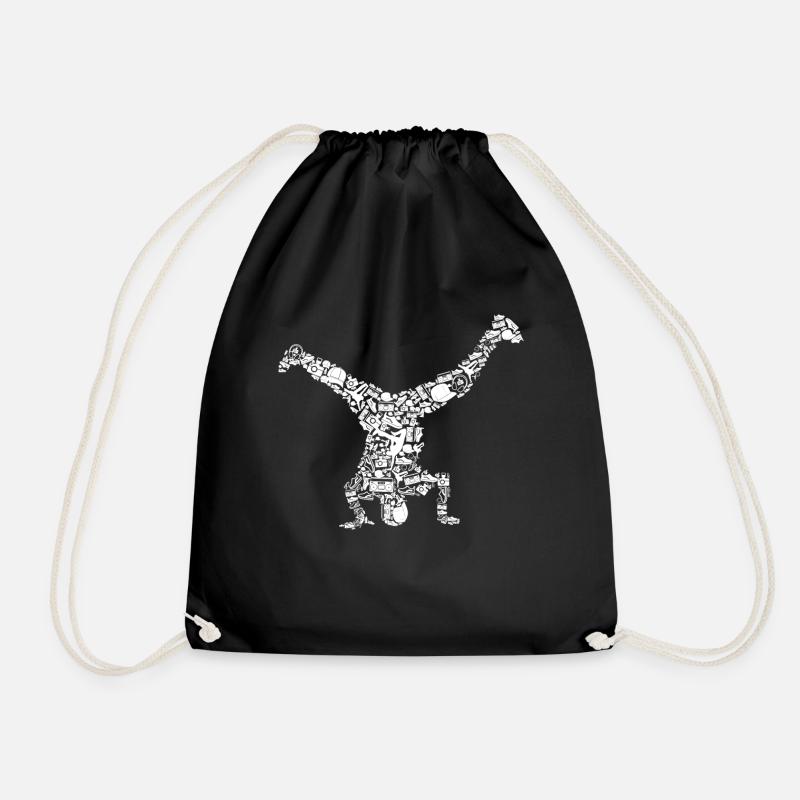 Breakdance Breakdancer Herren Kinder Jungen - Turnbeutel - Schwarz