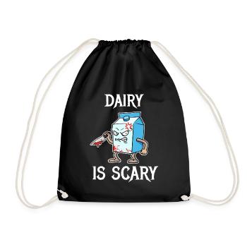 Dairy Is Scary Vegan Geschenk - Turnbeutel - Schwarz - Vorne