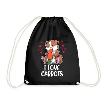 J’aime les carottes Cadeau aux carottes - Sac de sport léger - noir - Devant