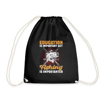 L’éducation est importante, mais la pêche est plus importante - Sac de sport léger - noir - Devant