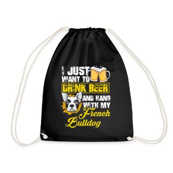Boire de la bière - Sac de sport léger - noir - Devant