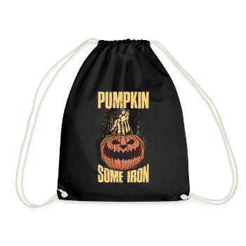 Pumpkin Some Iron Halloween Pumpkin Gift - Drawstring Bag - black - Front