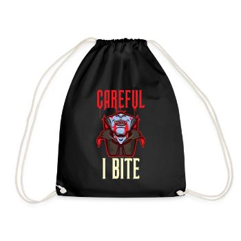 Attention je mords vampire cadeau - Sac de sport léger - noir - Devant