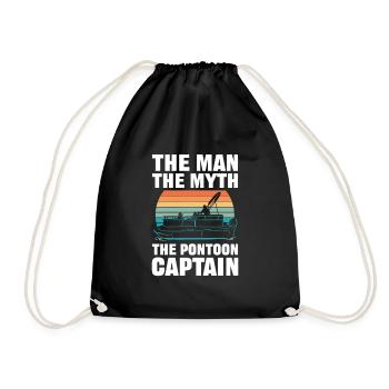 The Man the Myth the Pontoon Captain Pontooning - Drawstring Bag - black - Front