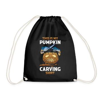 This Is My Pumpkin Carving Kürbis Geschenk - Turnbeutel - Schwarz - Vorne