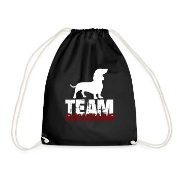 Team Dachshund - Drawstring Bag - black - Front