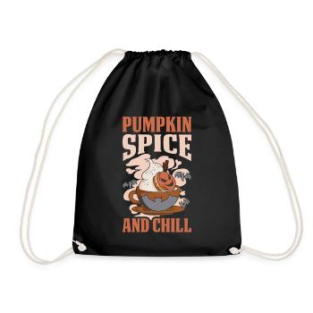Pumpkin Spice And Chill Pumpkin Gift - Drawstring Bag - black - Front