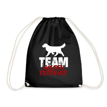Team Golden Retriever - Drawstring Bag - black - Front