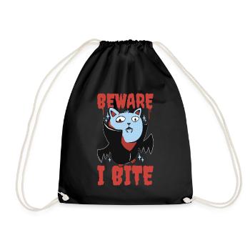 Beware I Bite Vampire Gift - Drawstring Bag - black - Front