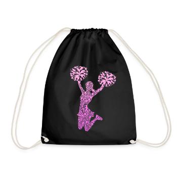 Cheerleading Cheerleader Girls Cheer - Drawstring Bag - black - Front