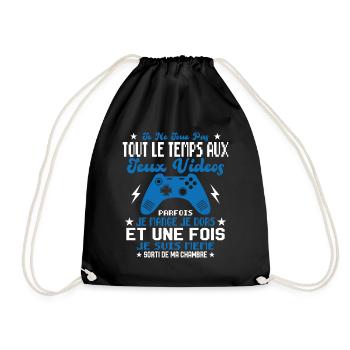 Je ne joue pas tout le temps aux jeux vidéos - Sac de sport léger - noir - Devant