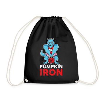 Pumpkin Iron Pumpkin Gift - Drawstring Bag - black - Front