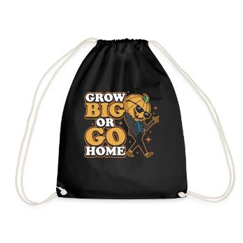 Grow Big ou Go Home Cadeau de citrouille - Sac de sport léger - noir - Devant