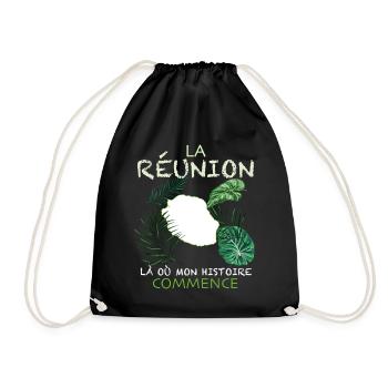 Ile De La Réunion Mon Histoire Cadeau Femme Homme - Sac de sport léger - noir - Devant
