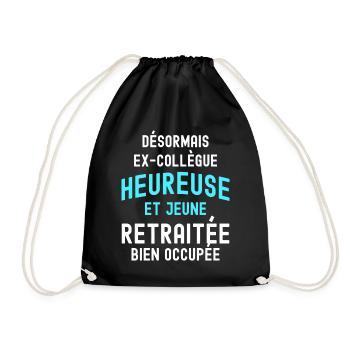 Femme Retraite Ex Collègue Jeune Retraitée - Sac de sport léger - noir - Devant