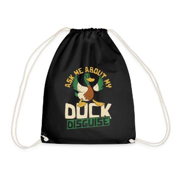 Ask Me About My Duck Disguise Duck Lover Rubber - Turnbeutel - Schwarz - Vorne