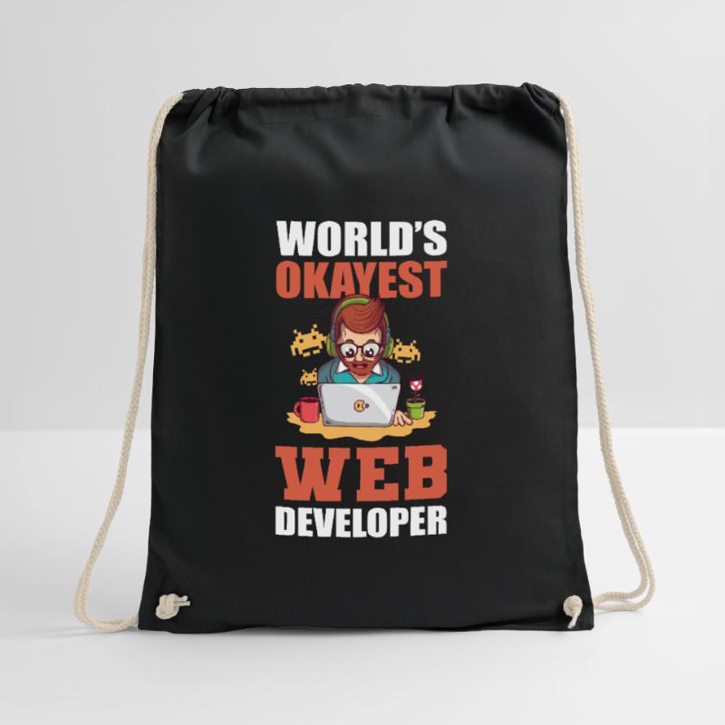 Worlds Okayest Web Developer Programmer Drawstring Bag