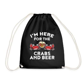 Im Here For The Crabs And Beer Krabbe Geschenk - Turnbeutel - Schwarz - Vorne