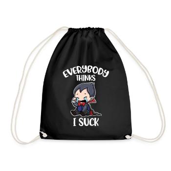 Everybody Thinks I Suck Vampire Gift - Drawstring Bag - black - Front