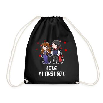 Vampire Love At First Bite Vampire Gift - Drawstring Bag - black - Front