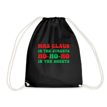 Mme Claus dans les rues Ho Ho Ho Ho Dans les draps, - Sac de sport léger - noir - Devant