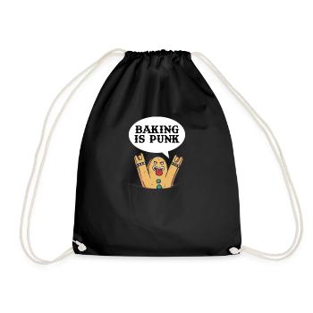 Baking Is Punk Baking Gift - Drawstring Bag - black - Front