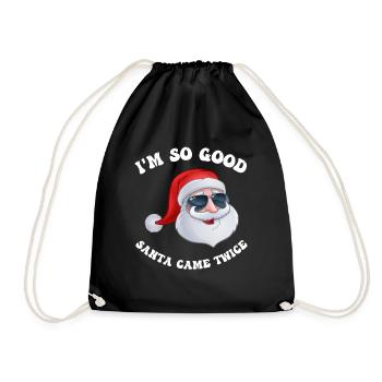 Je suis si bon Père Noël est venu deux fois chemise, couple coquin - Sac de sport léger - noir - Devant