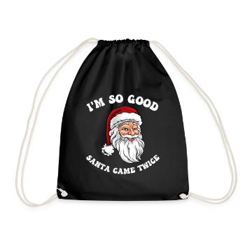Je suis si bon Père Noël est venu deux fois chemise, couple coquin - Sac de sport léger - noir - Devant