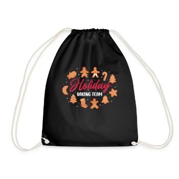 Holiday Baking Team Baking Gift - Drawstring Bag - black - Front