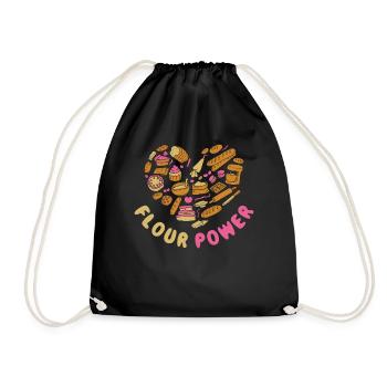 Flour Power Baking Gift - Drawstring Bag - black - Front