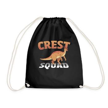 Crest Squad Parasaurolophus Dinosaur - Drawstring Bag - black - Front