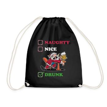 Noël ivre vilain ou beau cadeau - Sac de sport léger - noir - Devant