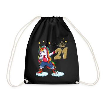 Licorne anniversaire 21 ans Cadeau Jeune Femme - Sac de sport léger - noir - Devant