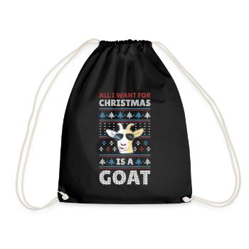 Cadeau de pull de Noël moche de chèvre de chèvre - Sac de sport léger - noir - Devant